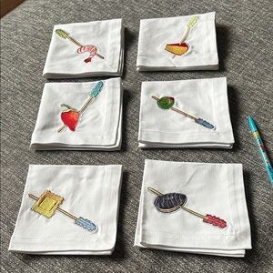 Set of 6 Tidbits Cocktail Napkins